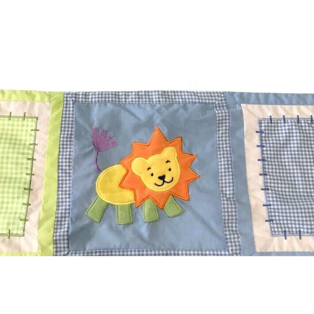 Two‎ Nursery Childs Room Valances Giraffe Bear Lion Gingham Check Print - Picture 5 of 8